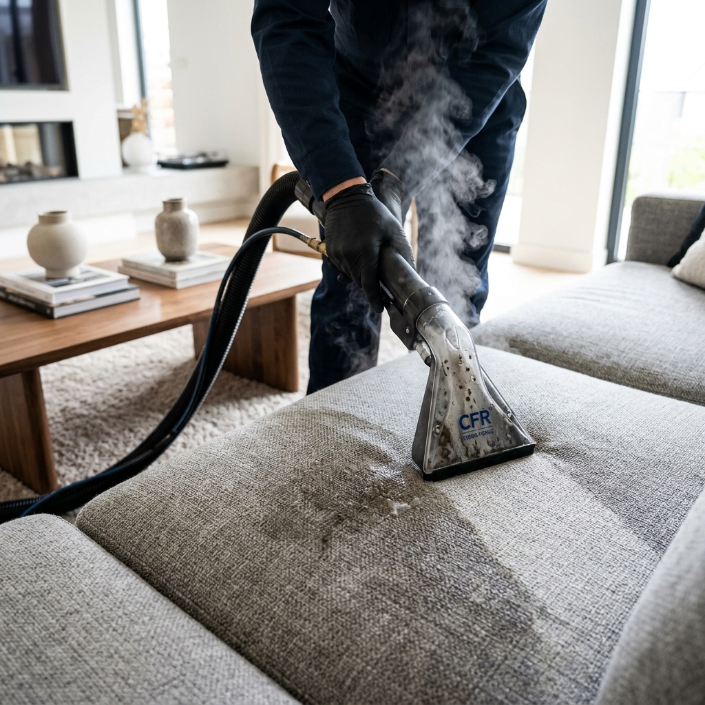 Professional sofa cleaning in a Singapore HDB living room